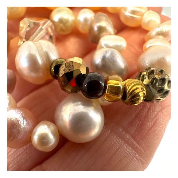 Pearl beaded  stretchy bracelet - Picture 7 of 10